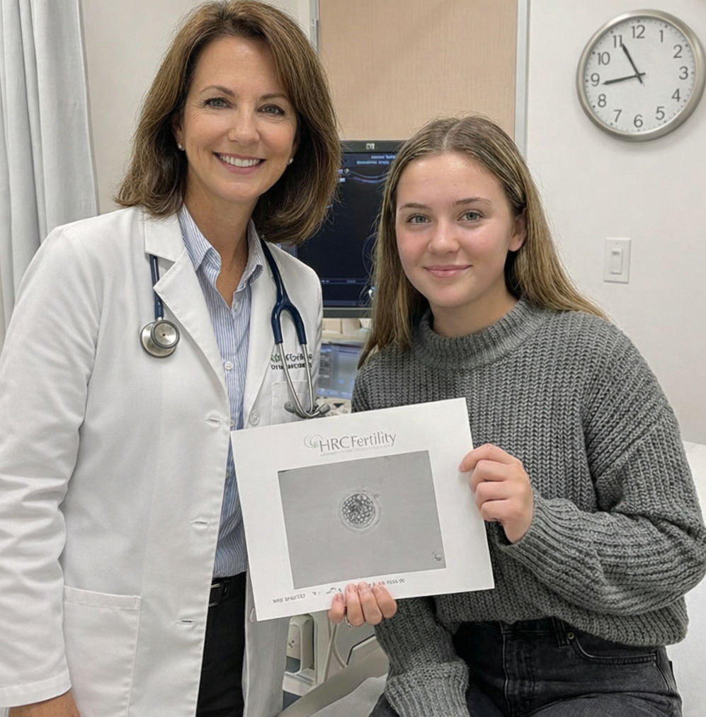 Surrogate mother taking a mirror selfie